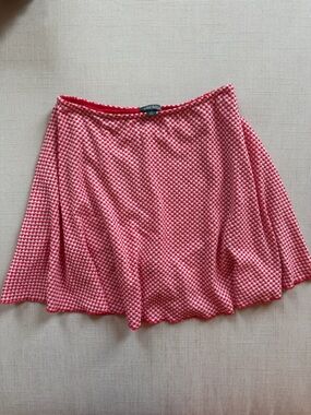 wild fable Red Gingham Flared Mini Skirt
